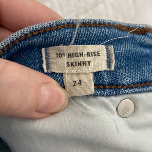10” High Rise skinny madewell jeans size 24 - Picture 4 of 6
